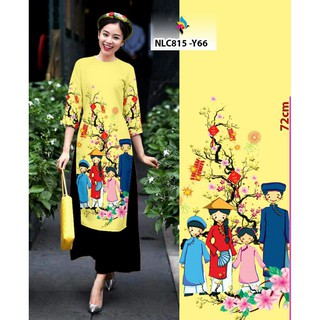 ÁO DÀI CÁCH TÂN IN HỌA TIẾT GIA ĐÌNH CAO CẤP - KHÔNG KÈM QUẦN
