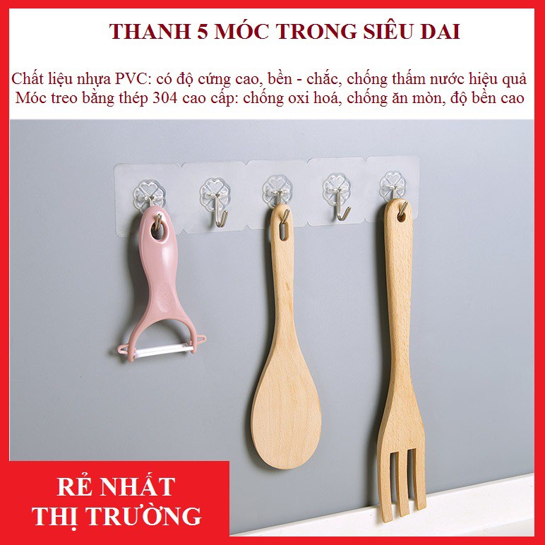 THANH 5 MÓC TREO ĐỒ SIÊU DAI