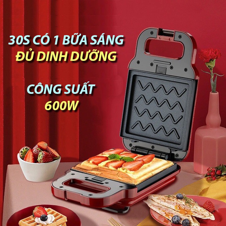 [Tặng 4 khuôn siêu cute] Máy nướng bánh mì Sandwich bánh kẹp đa năng TORSOM - Máy nướng bánh, rán trứng, làm bánh mì kẹp