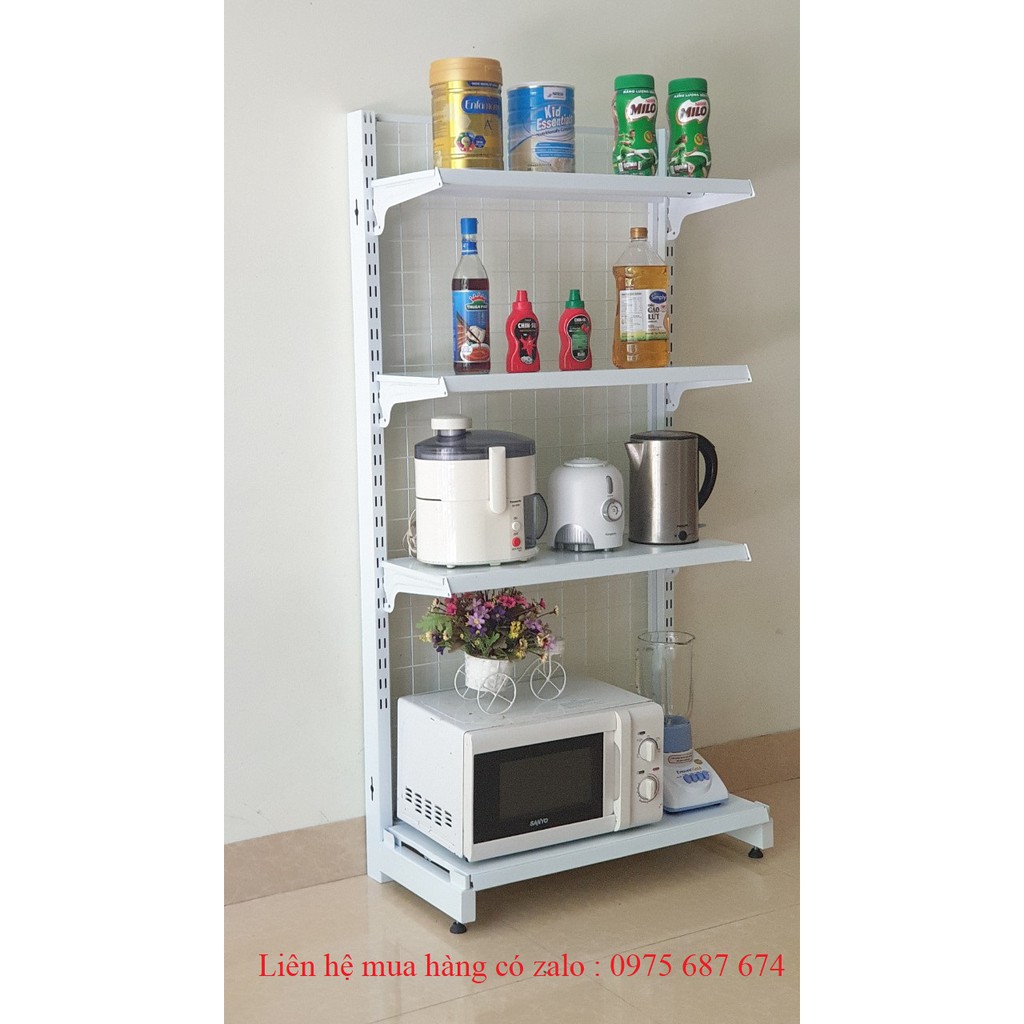 Kệ Để Lò Vi Sóng, Lắp ráp thông minh, thép sơn tĩnh điện, kệ chịu lực tốt Dài 70cm, rộng 40cm, cao 150cm gồm 4 tầng