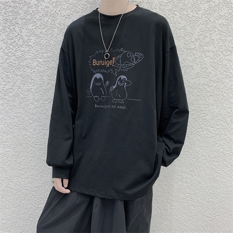 Áo thun dài tay dáng rộng thời trang cá tính cho nam size M-5XL