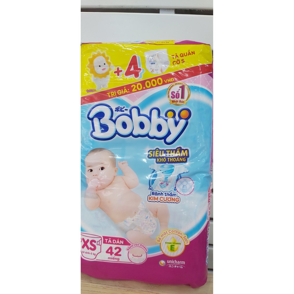 Bỉm dán Bobby NB2 60, XS42, M48, M76, L42, L68, XL36, XL62