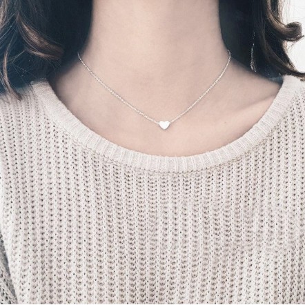 Vòng cổ mặt hình trái tim đính đá nhân tạo thời trang