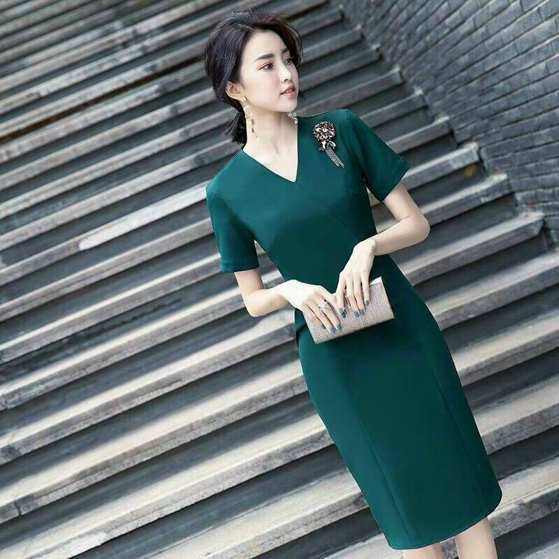 Đầm Ôm PHỐI HOA BÊN VAI Cách Điệu Sang Trọng Nữ Tính