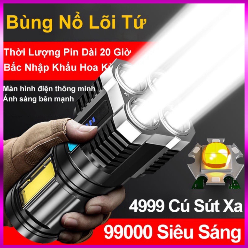 đèn pin siêu sáng càm tay 4 bóng lead ( tuyển sỉ )