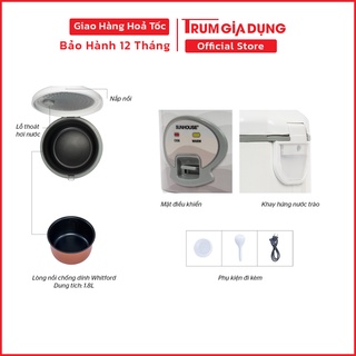 Nồi cơm điện Sunhouse SHD8062 1,8 lít, nồi cơm điện Sunhouse siêu bền, bảo hành toàn quốc 12 tháng.