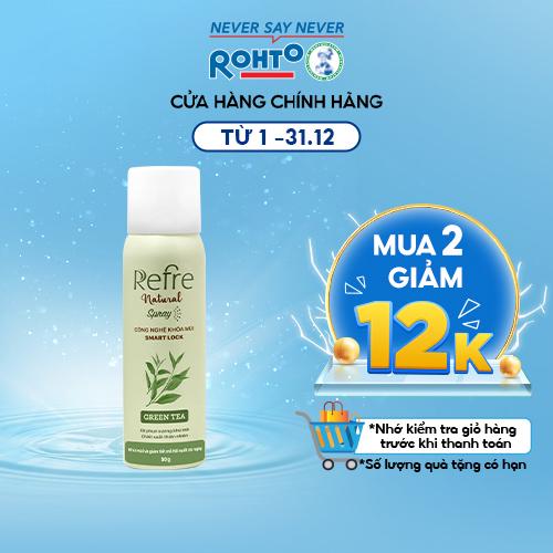 Xịt khử mùi chiết xuất thiên nhiên Refre Natural Spray Green Tea Hương Trà Xanh (50g)