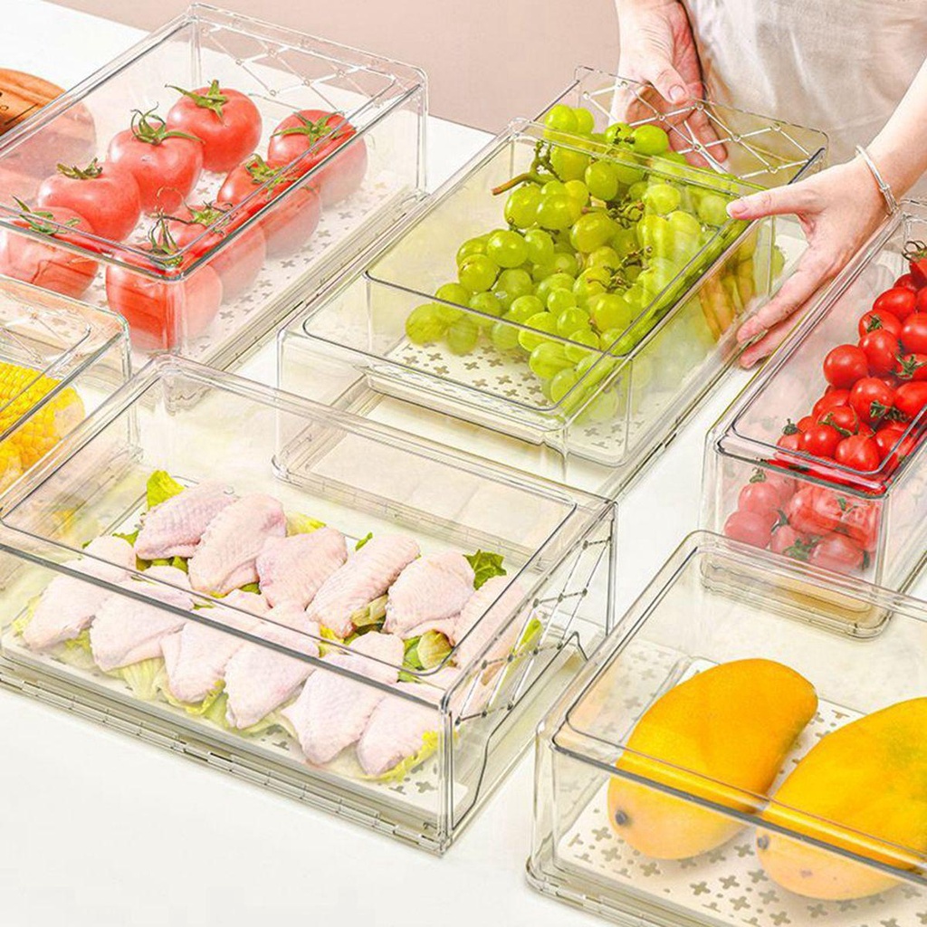 Ngăn Kéo Tủ Lạnh Đựng Đồ Dùng Chống Trượt Tiện Dụng