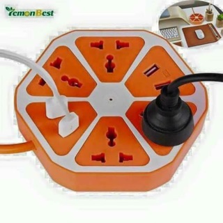Ổ điện múi cam 4 chạc điện, 4 ổ USB