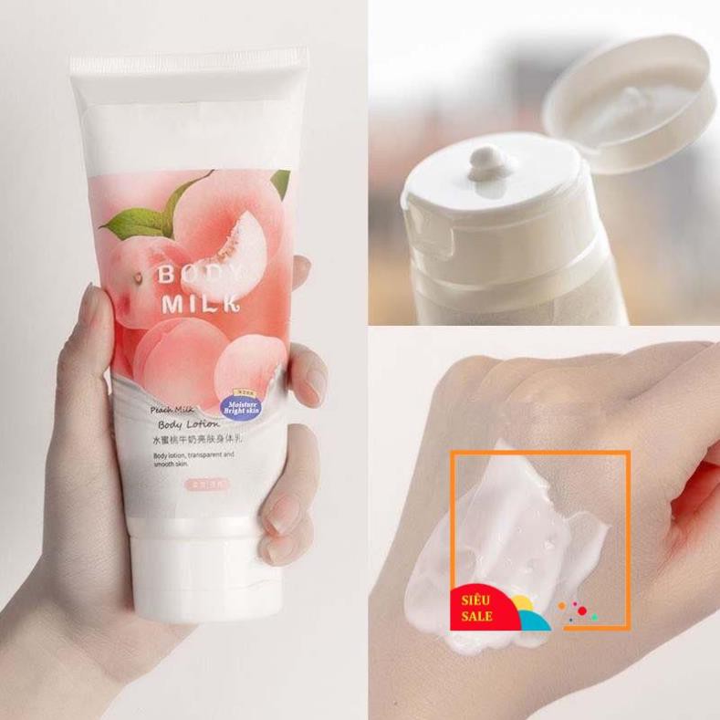 [ Hot Tiktok ]🍑 Kem Sữa Dưỡng Thể Trắng Da, Chống Nắng Toàn Thân Trái Đào Pure Milk Body Lotion Hương Nước Hoa- Y131