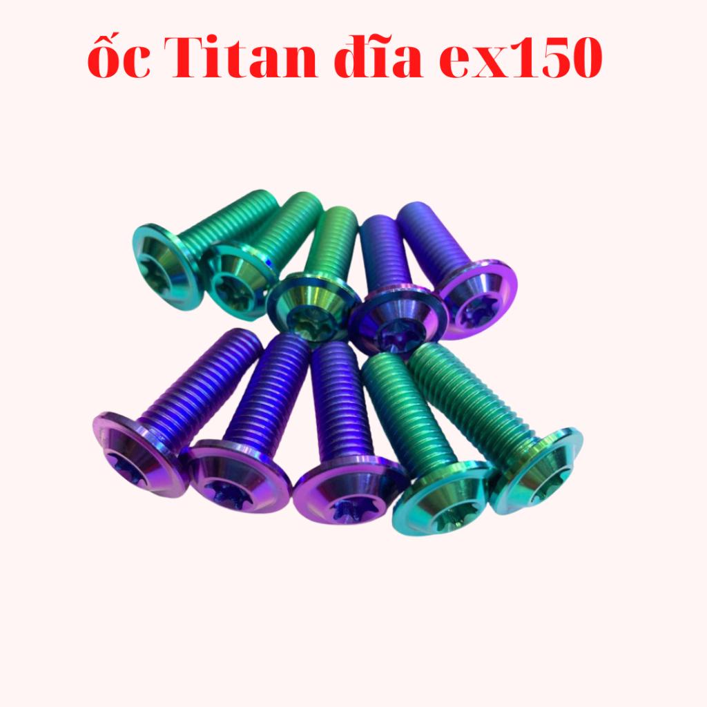 ốc titan gắn đĩa trước sau xe exciter 150 2 màu lục bảo tím hàng chất lượng cao cuongtoshiro