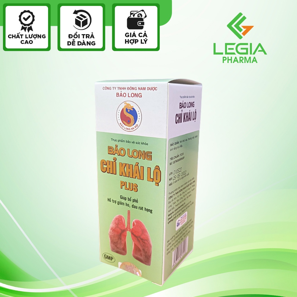 Siro uống Bảo Long Chỉ Khái Lộ PLUS 150ml/chai giảm ho gió, tích đờm, viêm họng hạt, phế quản - Legia Pharma