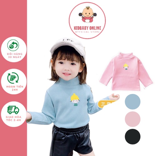 Áo len tăm cổ cao 2 phân cho bé gái từ 7-20kg K011
