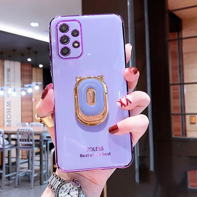 Ốp điện thoại hình cô gái có giá đỡ thích hợp cho Samsung Galaxy A32 4G A52 A72