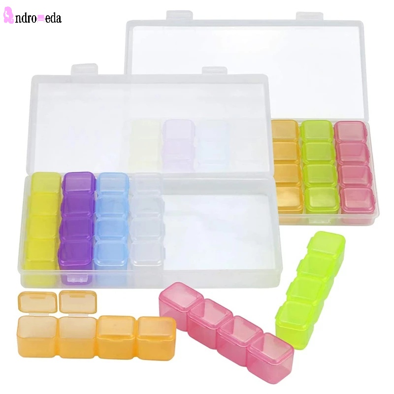 1 Hộp Nhựa 28 Ngăn Trong Suốt Đựng Trang Sức