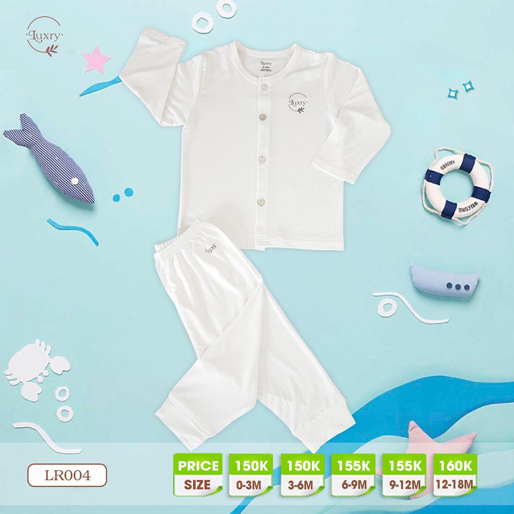 Bộ quần áo dài tay cài thẳng petit sợi tre LUXRY