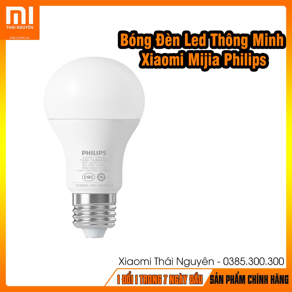 Bóng Đèn Led Thông Minh Xiaomi Mijia Philips Có kết nối wifi với điện thoại