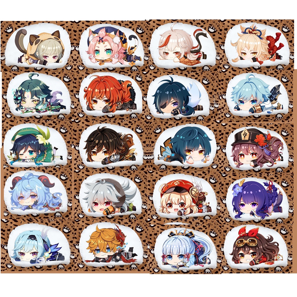 Gối ôm ngủ in 2mặt Anime chibi hu tao eula zgongli raiden shogun Kaeya Razor diluc xiao venti zhongli Genshin Impact M13