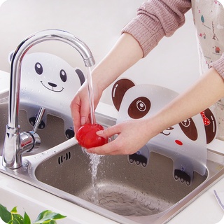 Tấm chắn bồn rửa chén bát chống văng nước hình gấu trúc dễ thương