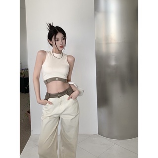 SET quần kaki ống suông + áo croptop