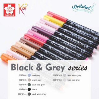 (Black & Gray) Bút cọ màu nước Sakura Koi - Sakura Koi Coloring Brush Pen