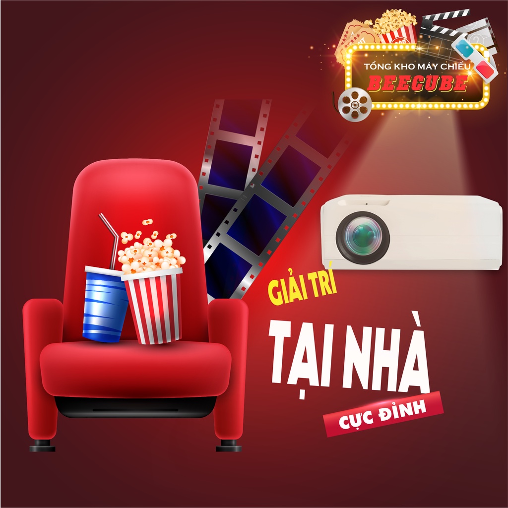 Máy Chiếu Mini BeeCube X1 Chính Hãng - Độ Phân Giải HD720p - Kết Nối Wifi, Bluetooth Siêu Tiện Lợi - Bảo Hành 12 Tháng