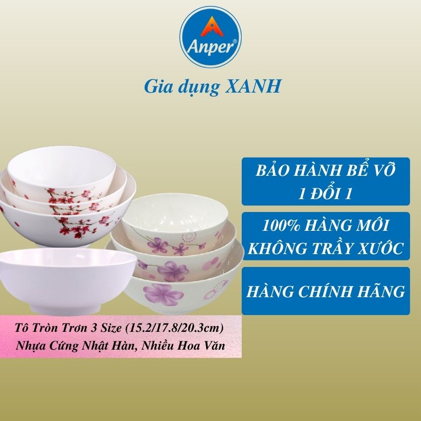 Bát tô nhựa melamine ANPER cao cấp A5 nhật hàn cứng an toàn sang trọng