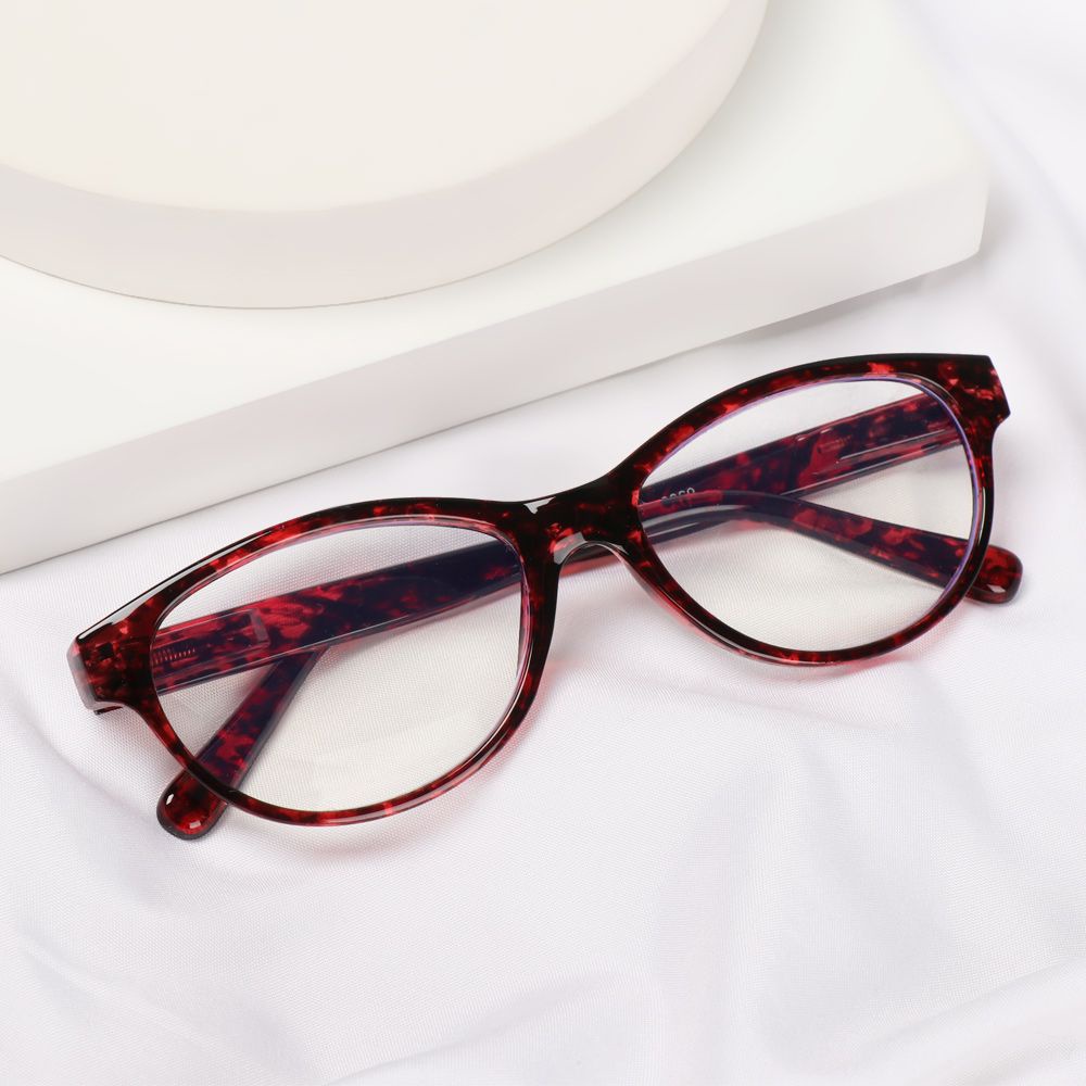 Mắt Kính Đọc Sách Gọng Nhựa Resin Trong Suốt Chống Mệt Mỏi Thời Trang Cho Nữ + 1.0 + 4.0
