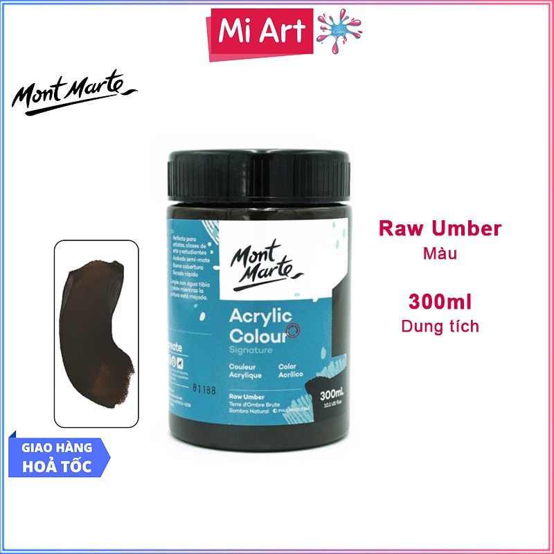 Màu Acrylic Mont Marte 300ml - Raw Umber - Acrylic Colour Paint Signature 300ml (10.1oz) - MSCH3028