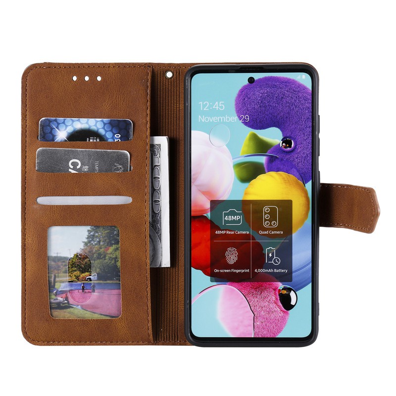 Bao Da Pu Thiết Kế Đơn Giản Sang Trọng Dành Cho Samsung Galaxy S7 S7 Edge S8 Plus S9 Plus S8+ S9+ S8 S9 wallet soft pu leather flip mobile phone holder stand soft case cover