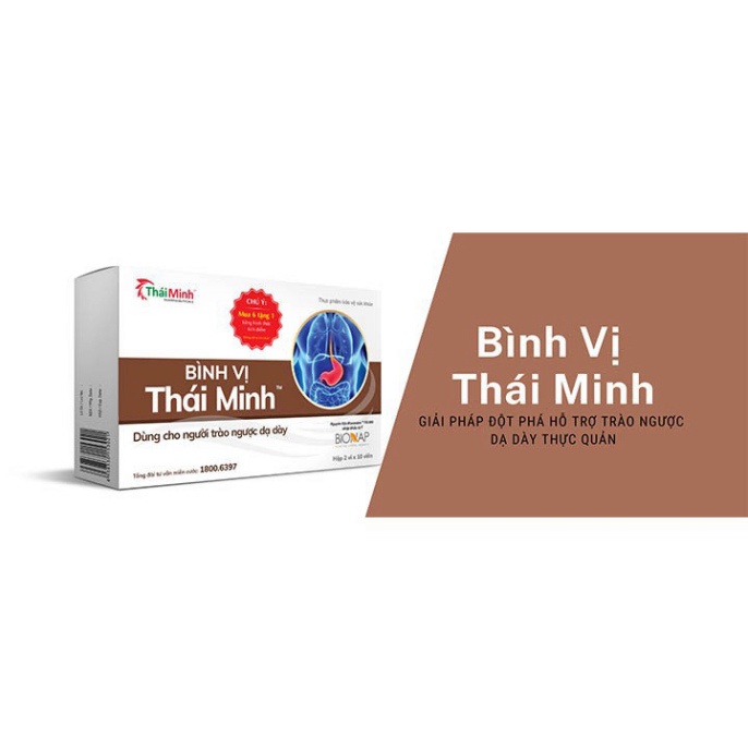 [CHÍNH HÃNG ] Bình Vị Thái Minh - Hộp 20 viên - Giảm Trào Ngược Dạ Dày,  Giảm Thiểu Các Biểu Hiện Của Viêm Loét Dạ Dày
