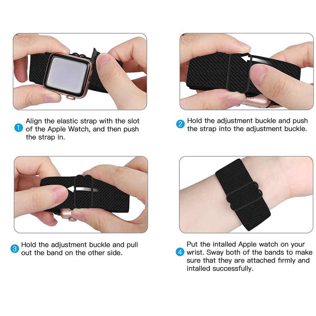 Dây Đeo Đồng Hồ Bằng Nylon Mềm Co Giãn Có Khóa Inox Cho Apple Watch 41 / 40 / 38mm 49 / 45 / 44 / 42mm Series Ultra / 8 / 7 / SE / 6 / 5 / 4 / 3 / 2 / 1