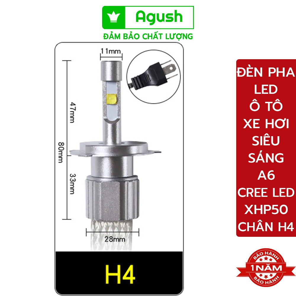 Đèn pha led ô tô xe hơi xe tải Cree Led XHP50 1 cặp chân H4 siêu sáng gấp 3 lần trợ sáng 50% tản nhiệt nhôm chống nước