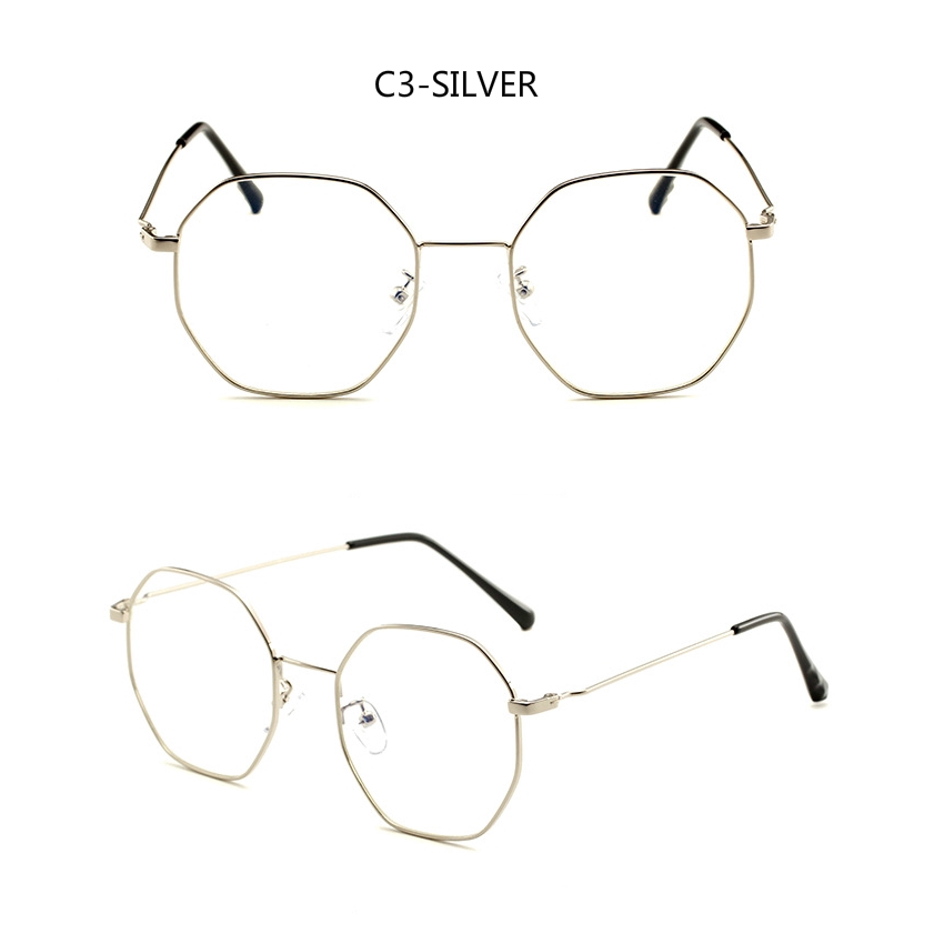 Kính cận gọng đa giác dáng tròn mới bằng kim loại đơn giản | BigBuy360 - bigbuy360.vn