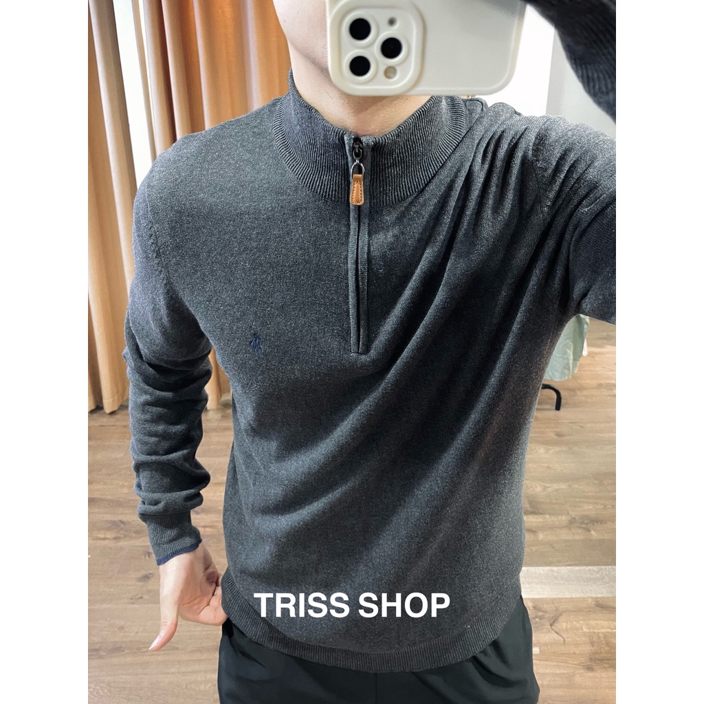 Áo Len Nam trơn RL Cổ Khóa Zip Dày Dặn Cao Cấp