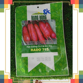 [Hàng có sẵn] HẠT GIỐNG RAU RẠNG ĐÔNG 8k - CỦ CẢI ĐỎ DÀI RADO 715