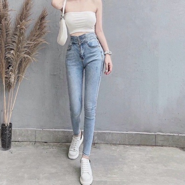 Quần jeans ôm lưng cao siêu tôn dáng hàng chuẩn xịn cao cấp loại 1 có Bigsize cho người từ 60kg | WebRaoVat - webraovat.net.vn