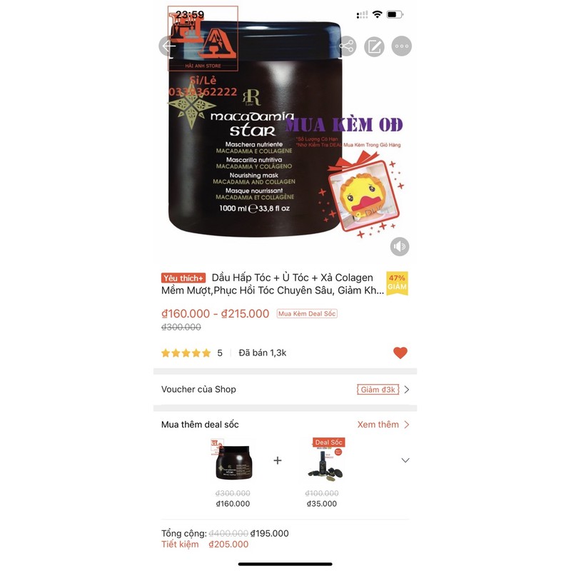 [ DÙNG THỬ ]Dầu hấp chăm sóc tóc hư tổn + ủ tóc + Hấp + Xả Macadamia Collagen Star Mask 200ml | BigBuy360 - bigbuy360.vn