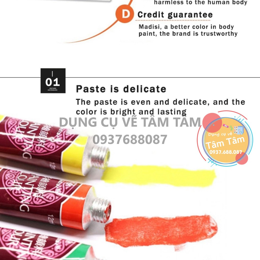 [ TÂM TÂM ]-Màu vẽ cơ thể, Body painting colour-