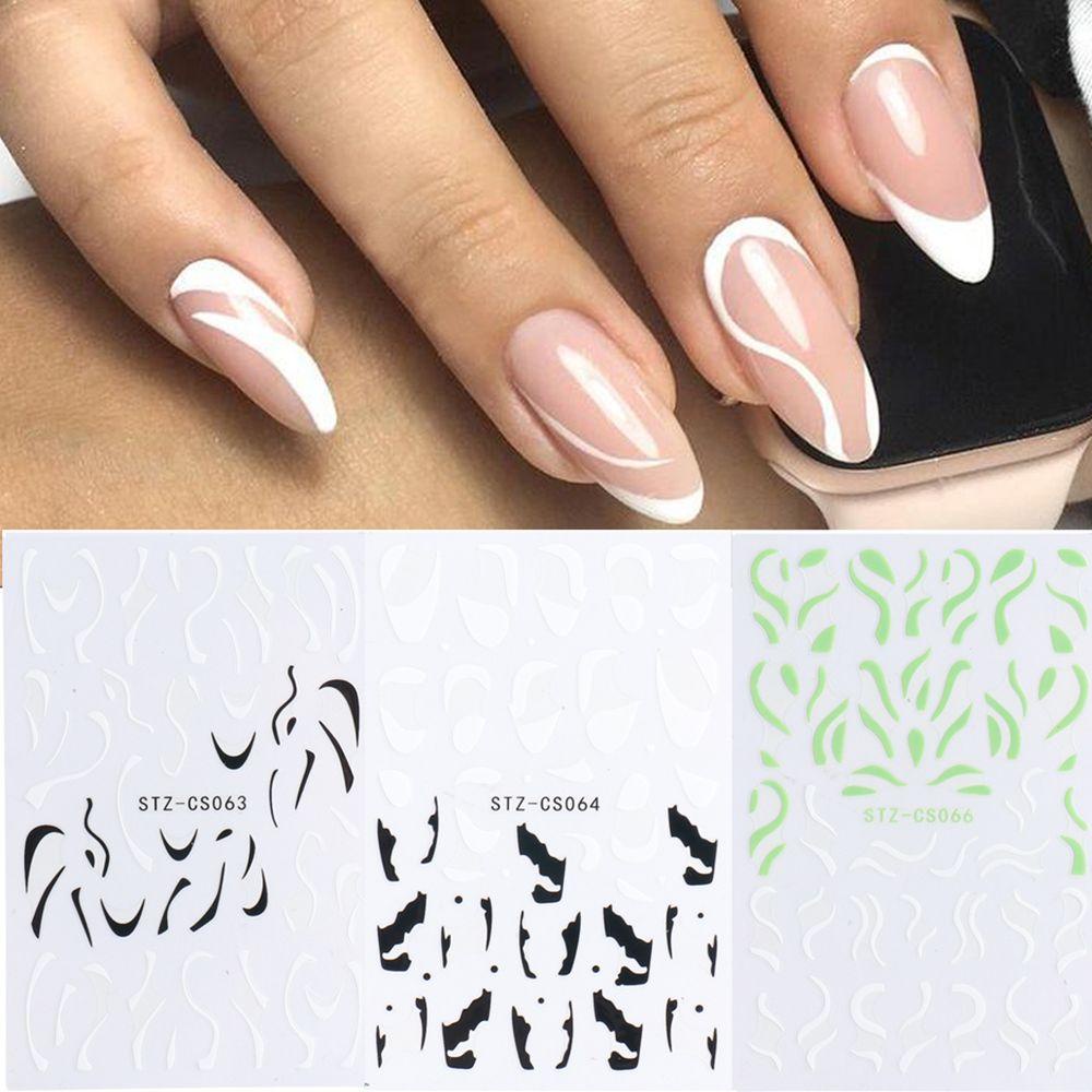 Sticker Dán Móng Nghệ Thuật Màu Đen / Xanh Lá / Xanh Lá