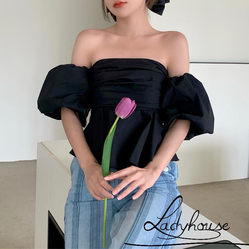 Áo Croptop Trễ Vai Tay Ngắn Dáng Ôm Thời Trang Mùa Hè Quyến Rũ Cho Nữ