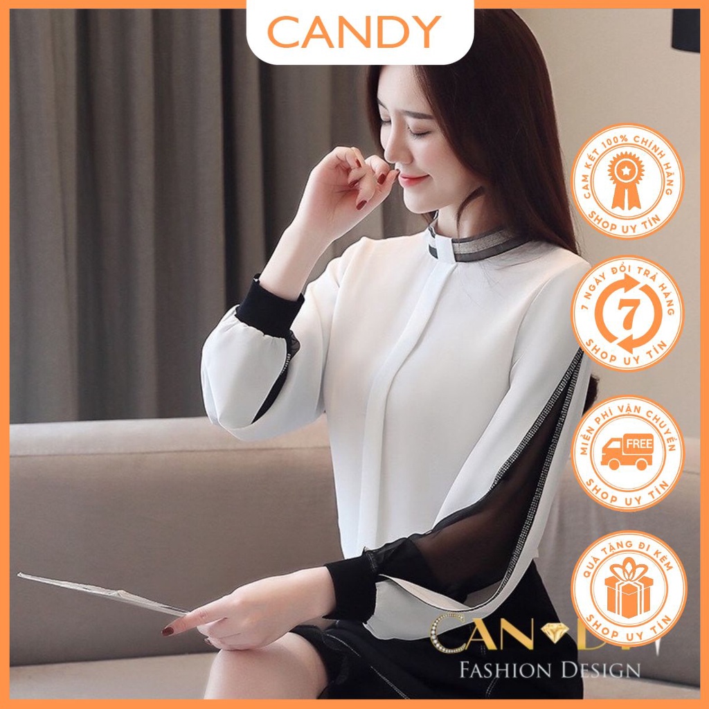 Áo sơ mi trắng nữ kiểu công sở dài tay phong cách hàn quốc SM213 Candy Fashion