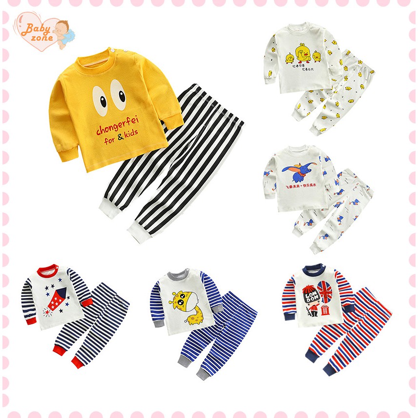 Bộ đồ ngủ cotton tay dài + quần dài cho bé