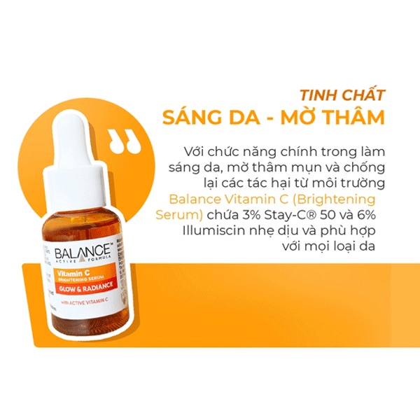 Serum trắng da mờ thâm Balance Vitamin C, Niacinamide 30ml date mới