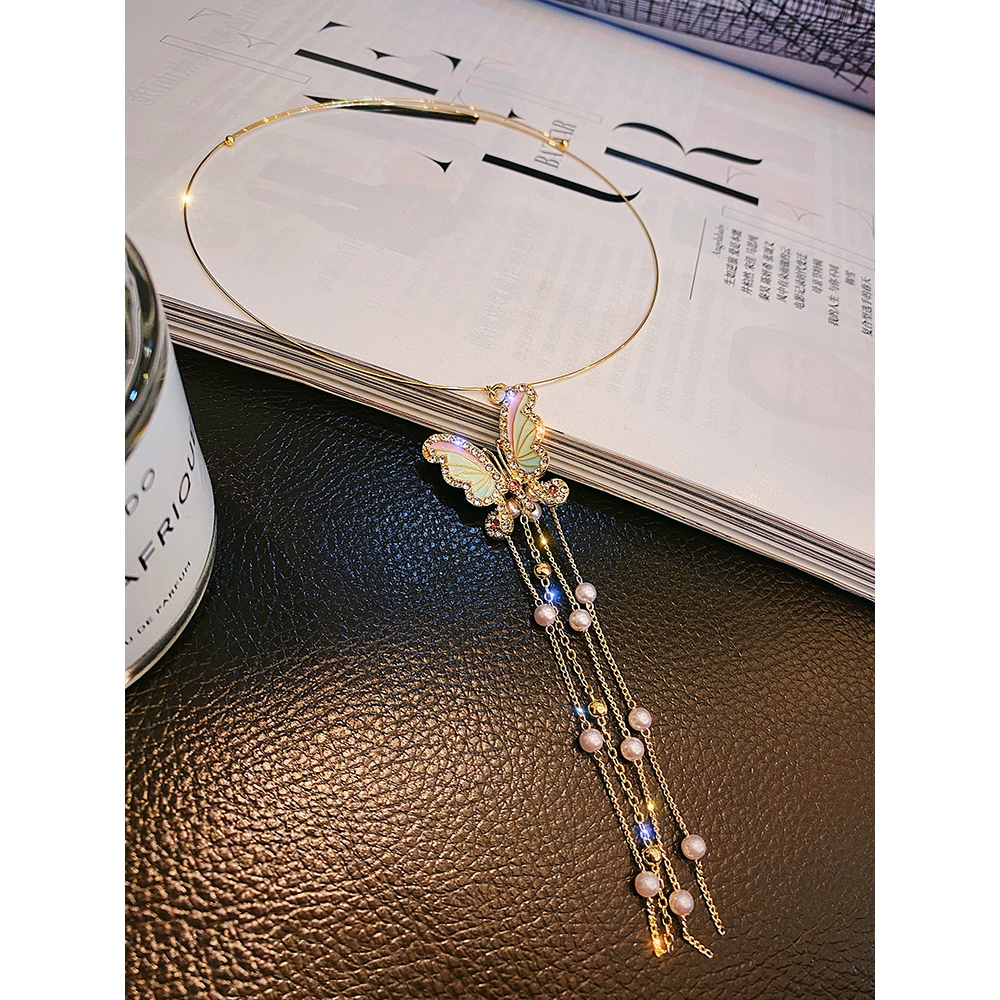 Vòng Cổ Choker Hình Bướm Đính Ngọc Trai | BigBuy360 - bigbuy360.vn