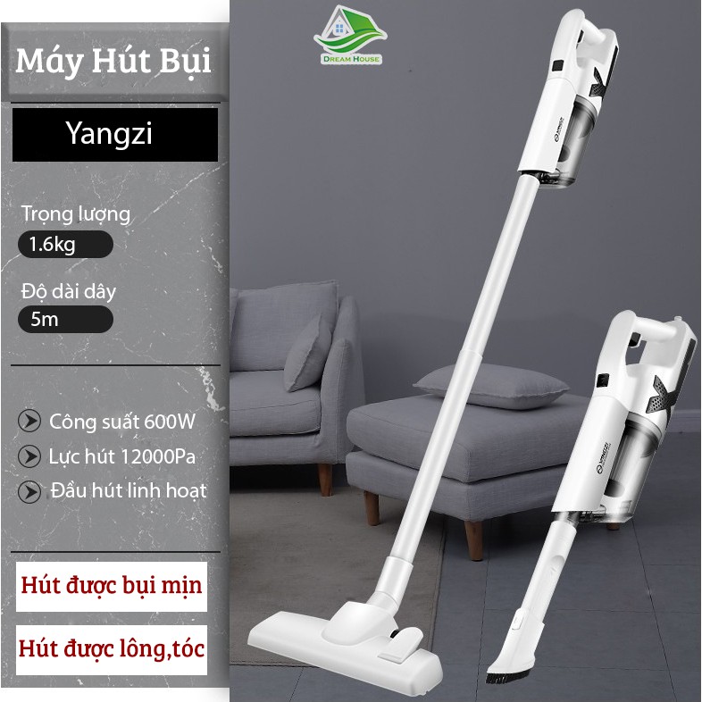 Máy hút bụi cầm tay Yangzi, công suất cực mạnh 12kPA, máy hút bụi gia đình ĐỜI MỚI NHẤT kèm 10 đầu hút tùy chọn