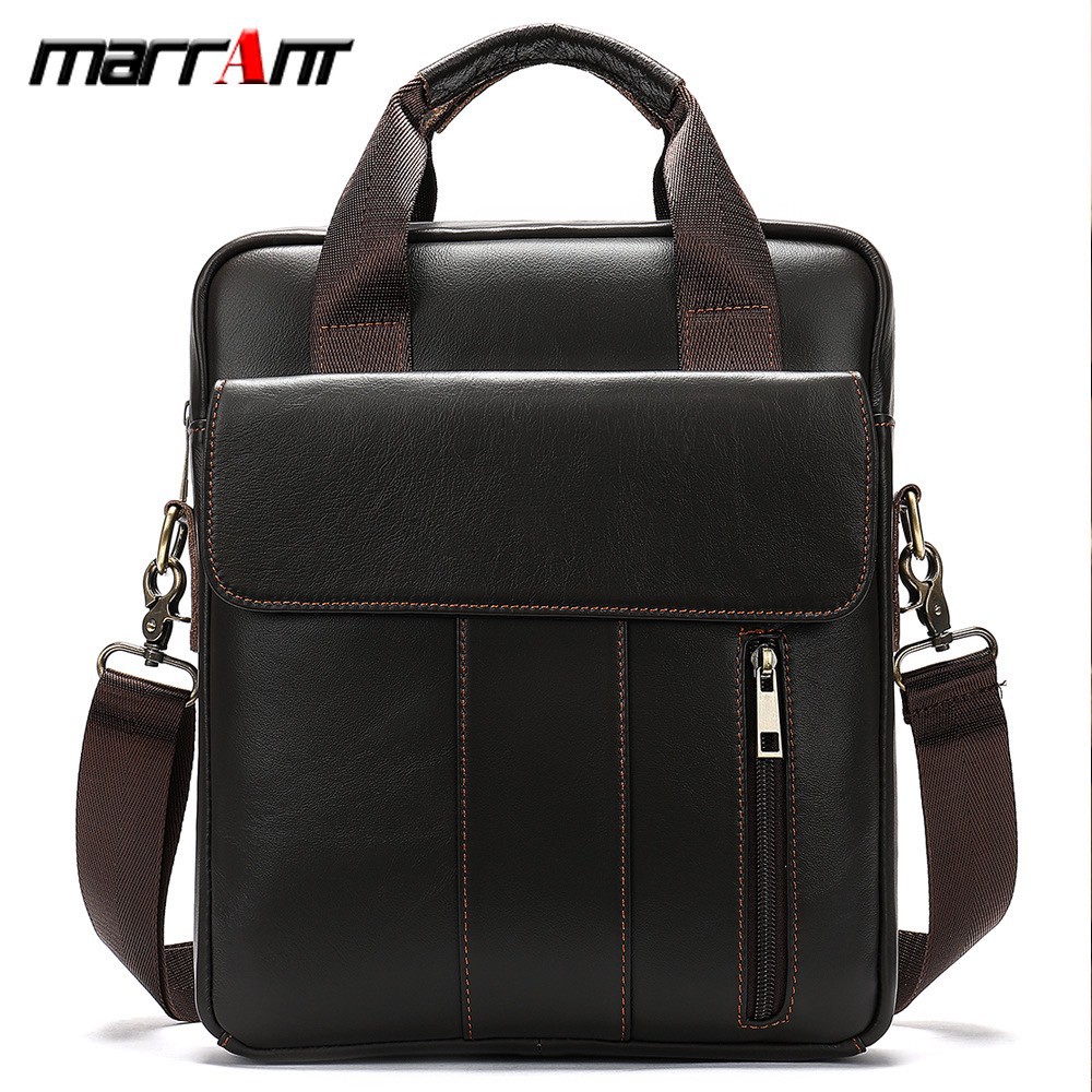 Túi đeo chéo nam da bò 100% cao cấp T15 túi đựng ipad 30.5x26x6cm (Nâu) | BigBuy360 - bigbuy360.vn