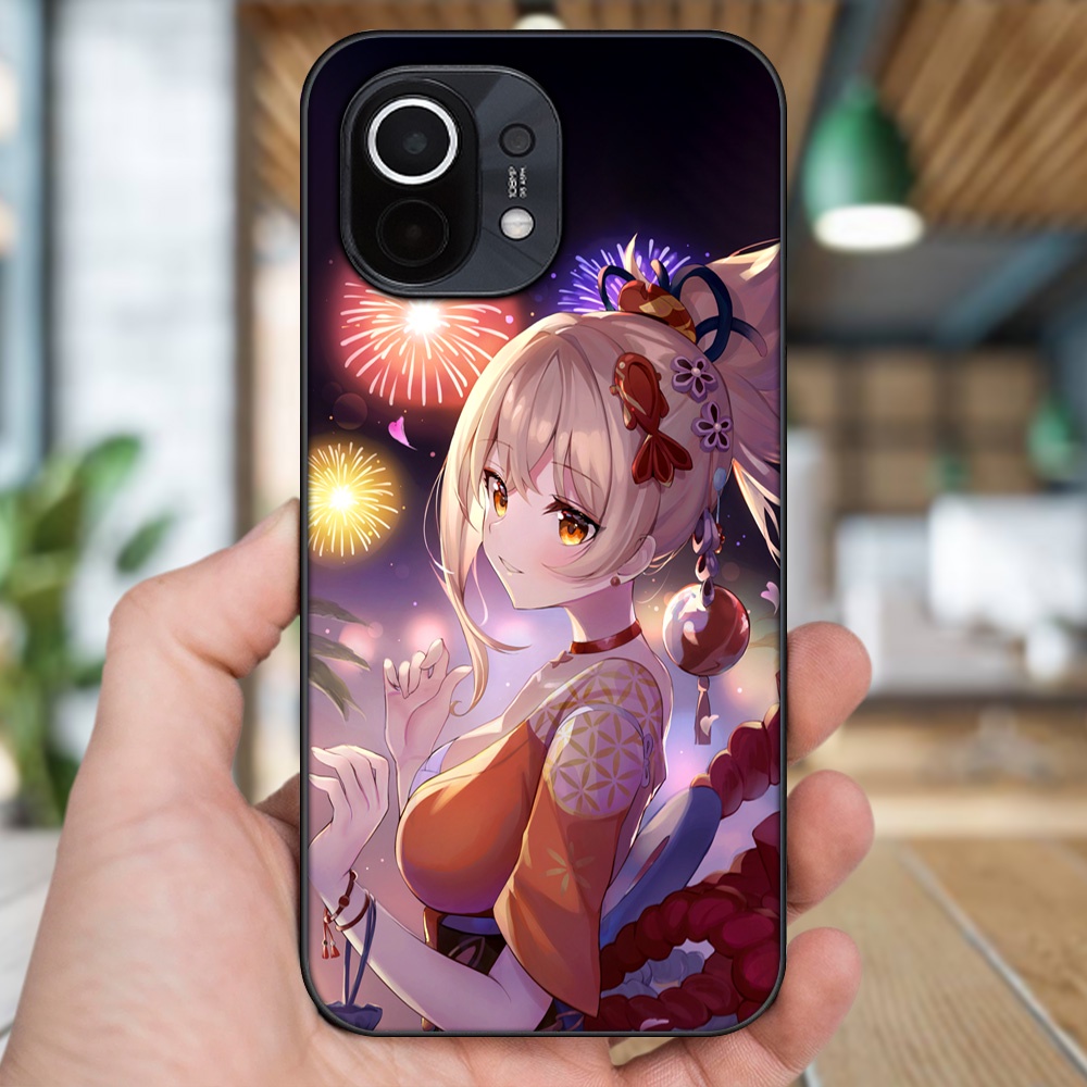 Ốp lưng Xiaomi Mi 11 viền đen in hình Yoimiya Genshin Impact