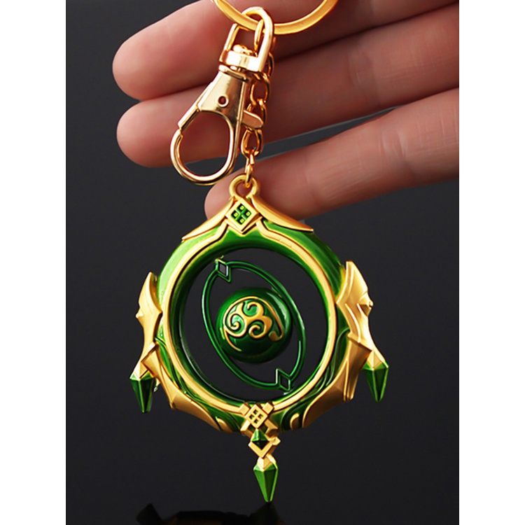 Móc khóa chủ đề game Genshin Impact bằng kim loại cá tính