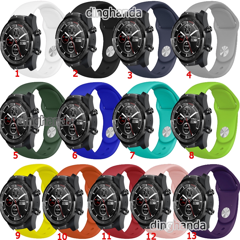 Dây đeo chất liệu silicon mềm dành cho đồng hồ thông minh Ticwatch Pro S2 E2 GTX
